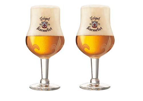 Tripel Karmeliet Tulip Belgian Beer Glass - 0.33 Liters - Set of 2