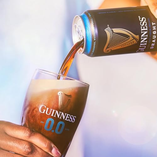 Guinness 0 Zero 10 Pack Non-Alcoholic Draught Stout Beer | 14.9oz Cans | Alcohol-Free Brew