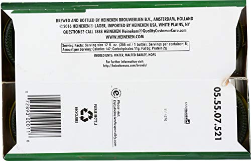 Heineken, 6 Pk, 12 Fl Oz Bottles, 5% Abv