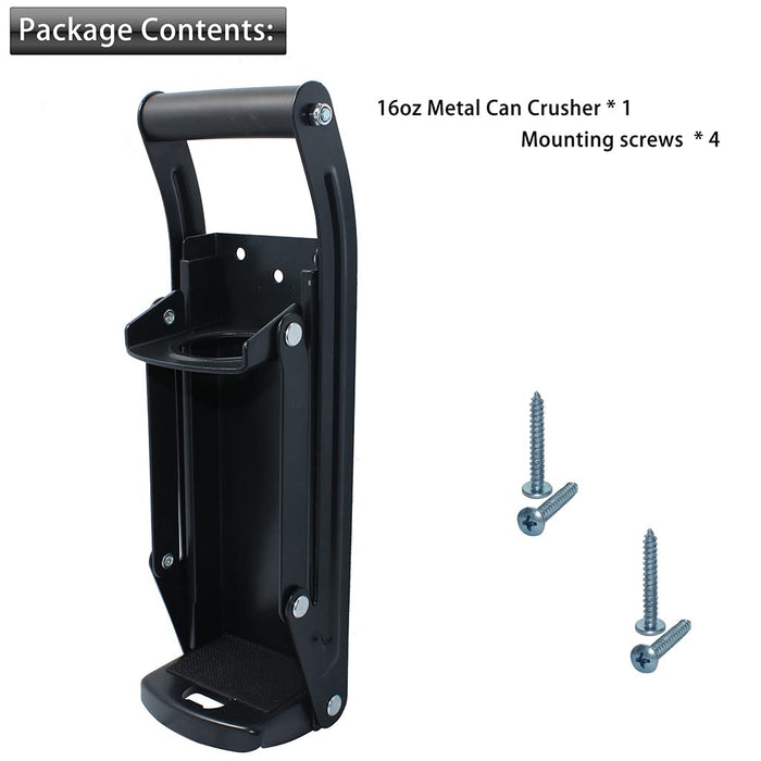 laffeya Aluminum Beer Can Crusher 16oz, Wall Mounted Smasher for Recycling
