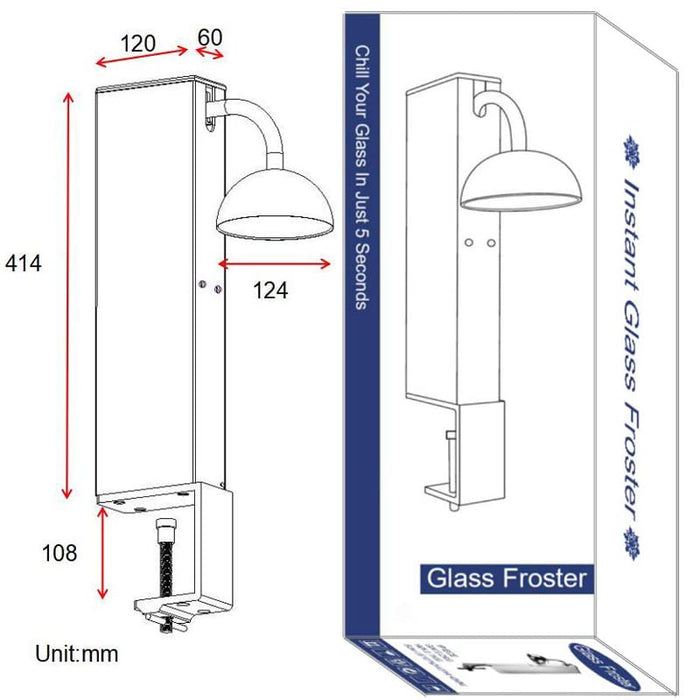 INNOVECO Glass Chiller – CO2 Glass Froster for Cups and Glasses – Instant Drink Chiller for Cocktail, Beer, Mixed Drinks, Wine – Glass Chiller for Bar, Restaurant, Kitchen.