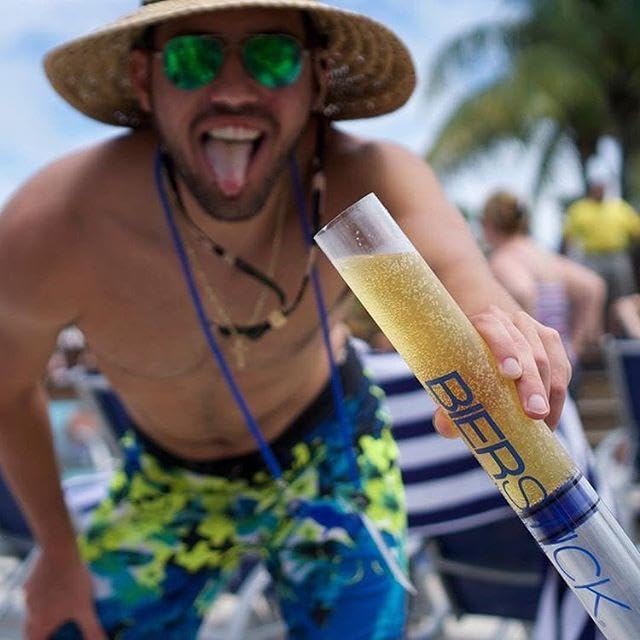 Beer Bong Bierstick 2.0 Syringe - College Gift Party Tool - Perfect for Tailgating, Spring Break, and Boat Parties - Funnel Holds 24oz with Removable Mouthpiece