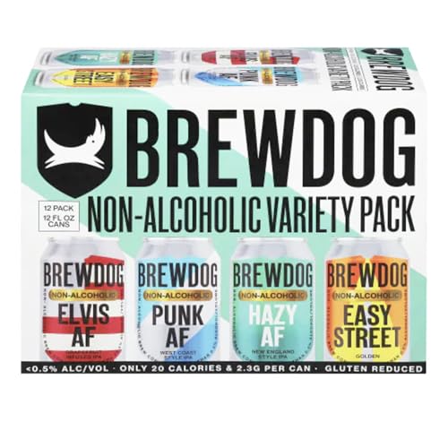 BrewDog 15 Ultimate Mixed Pack, Non-Alcoholic Pack | Includes Easy Street, Elvis, Hazy, & Punk | 12oz Cans