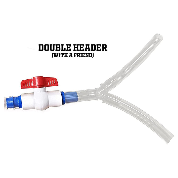 Header Bong Beer Bong Tube and Funnel - with Valve, Optional Single or Double Head ...