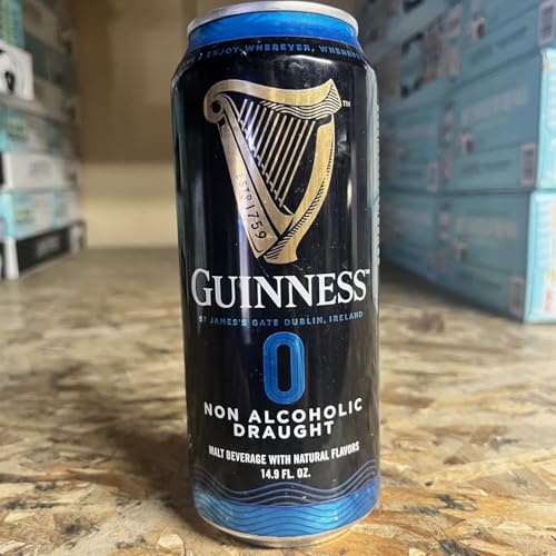 Guinness 0 Zero 6 Pack Non-Alcoholic Draught Stout Beer | 14.9oz Cans | Alcohol-Free Brew