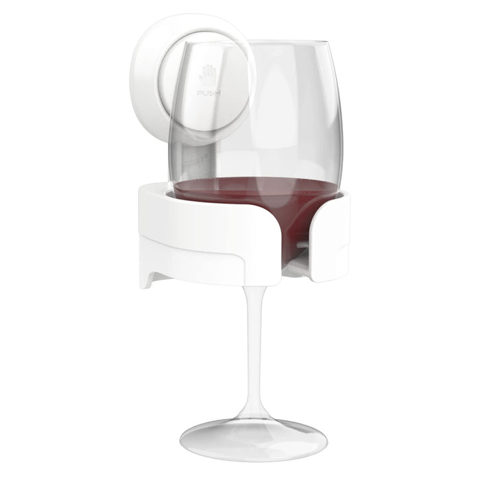 TAILI Suction Cup Wine Glass Holder for Shower, Removable Wall-Mounted Bath Cup Holder for Beer, Wine, Drinks, Enjoy in The Spa, Bathroom, Kitchen, etc. White