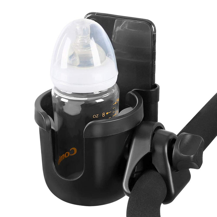 Accmor Stroller Cup Holder with Phone Holder, Bike Cup Holder, Universal Cup Holder for Uppababy Nuna Doona Strollers, 2-in-1 Cup Holder for Walker, Wheelchair, Scooter