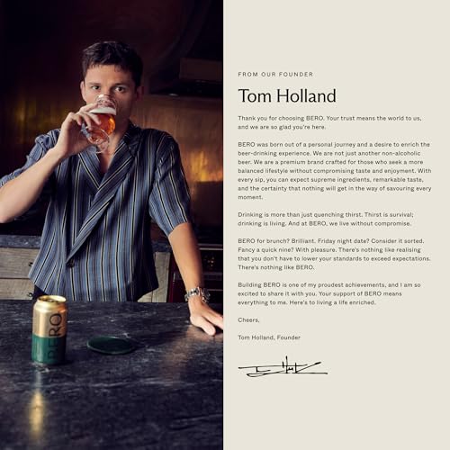 BERO Variety Pack Non-Alcoholic Beer, Non-Alcoholic Craft Ale, Hoppy IPA Style Craft Brew, NA Beer by Tom Holland, Refreshing Alcohol Alternative Beverages for Any Occasion - Pack of 12