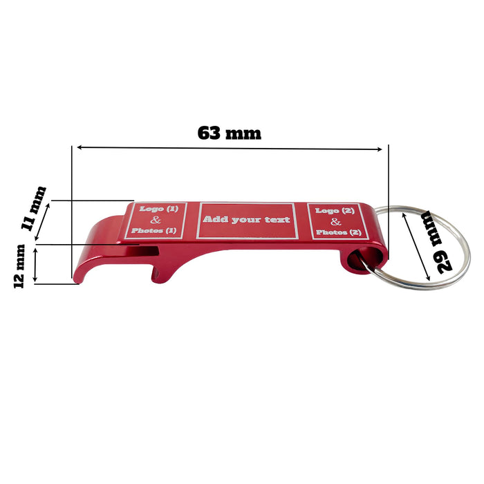 100pcs Personalized Bottle Opener - Custom Bottle Opener Keychain for Wedding, Anniversary, party,Support for Customized Logos.