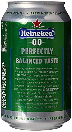 Heineken 0.0% Non Alcohol Beer - Great Taste, Zero Alcohol, 11.2 Fl Oz | 12 Pack