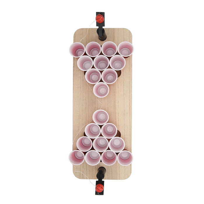 Hamwesh Beer Pong Table Mat, with Wooden Board and 20PCS Cups for Adult Party Games