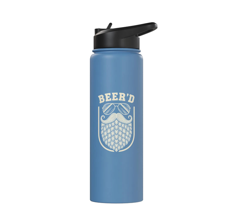 Beer'd Funny Beer Mustache Beard Design Beer Lover Stainless Steel Insulated Water Bottle