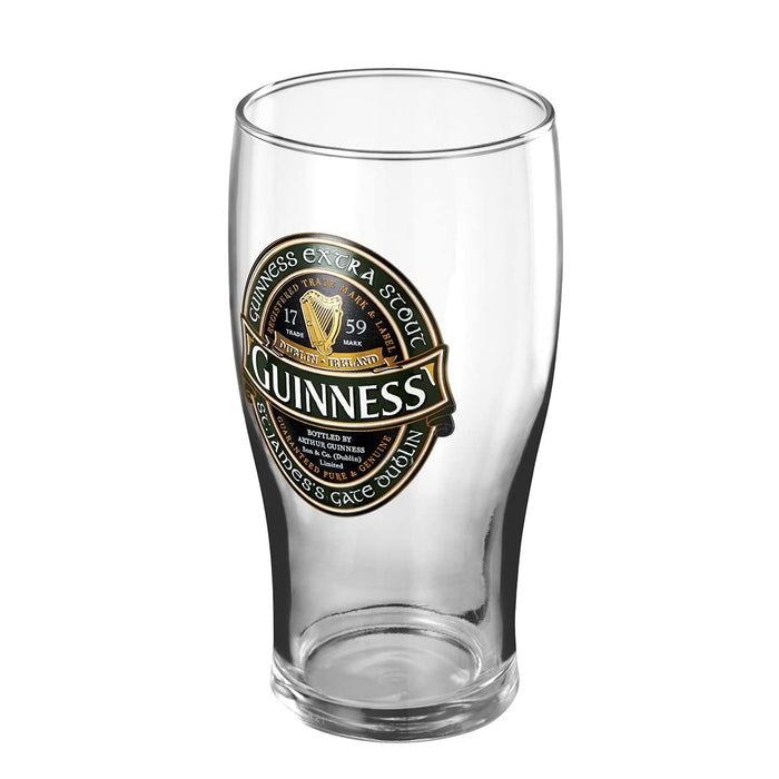 Guinness Stout Beer Glass Green Ireland Collection Twin Pack | Official Merchandise Pint Glasses Set of 2 | Perfect Irish gifts for Beer Lovers