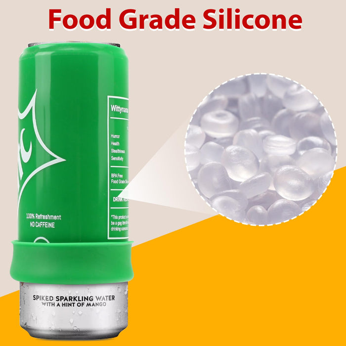 Silicone Can Covers that Look Like Soda for 12 oz Skinny Cans (4-Pack), Beer Cozy as Gifts, Reusable Seltzer Sleeves for Outdoor, Golf, and Parties (12 oz / 355 ml Slim Drink Covers, Mixed Color)