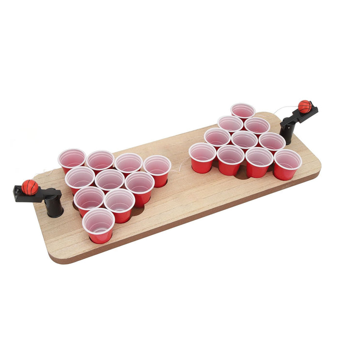 Hamwesh Beer Pong Table Mat, with Wooden Board and 20PCS Cups for Adult Party Games