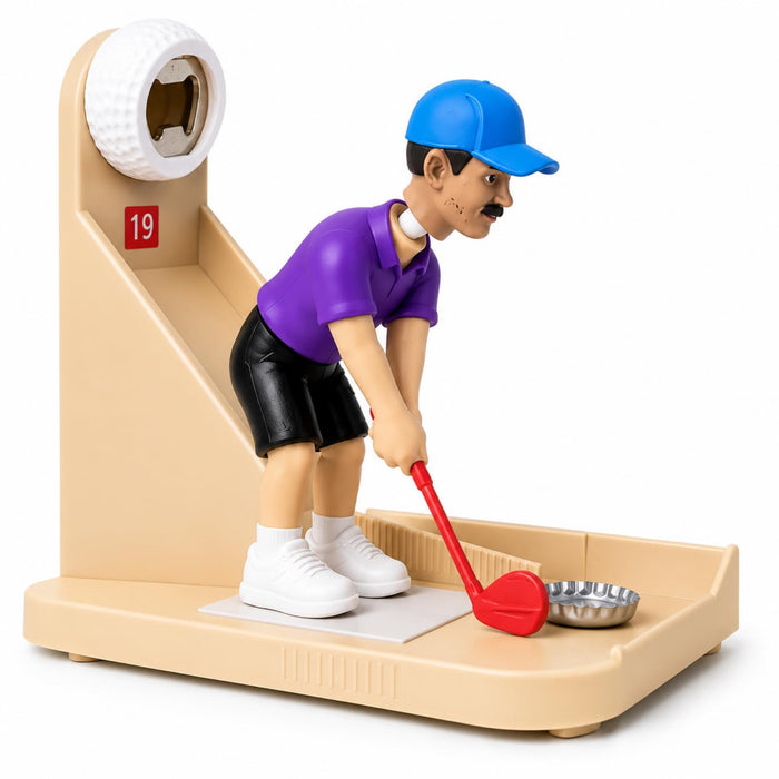 Golf Swing Beer Buddy, Golf-Themed Automatic Bottle Opener with Cap Catcher, Funny Golf Bar Accessory Gift for Men, Dad, Golf Lovers, Home Bar, Man Cave, Party (1PC)