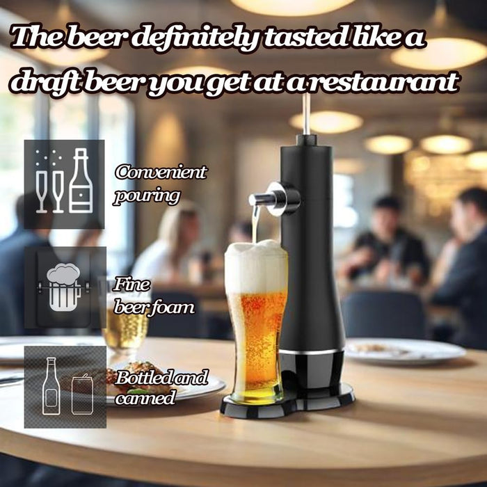 YRJCHCG Draft Beer Dispenser, Beer Foam Maker, Beer Draft System for Canned and Bottled, Beer Gifts for Men, Father's Day, Birthday, Black