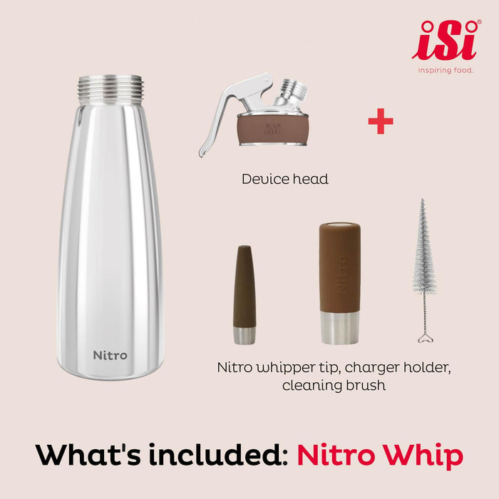 iSi North America Nitro Whip, 1Qt - Create Smooth Nitro Brew Coffee & Cocktails with Stainless Steel Dispenser, Dishwasher Safe Nitro Cold Brew Dispenser - (iSi Nitro Charger Not Included)