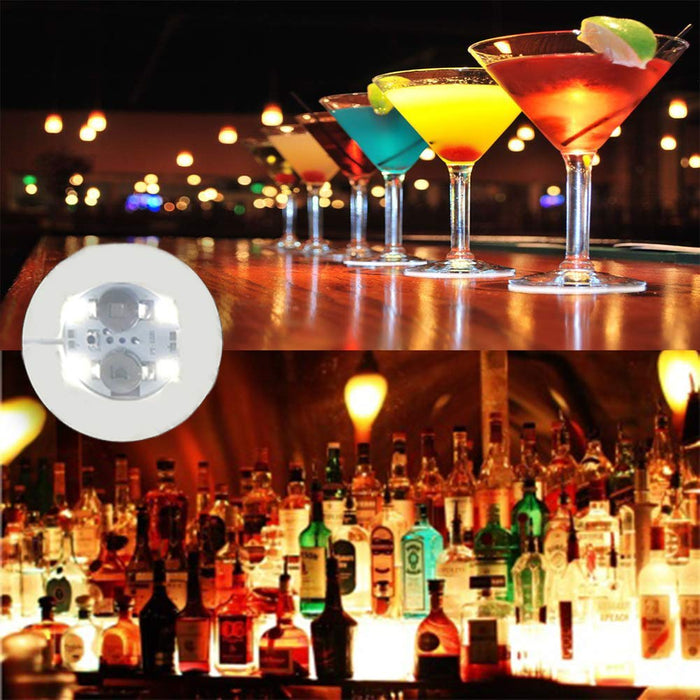 12Pcs LED Coaster, LED Sticker Lights, LED Bottle Lights Cup Holder Lights for Wine Liquor Bottle, Bottle Sparklers for Champagne, Party, Bar, Colorful