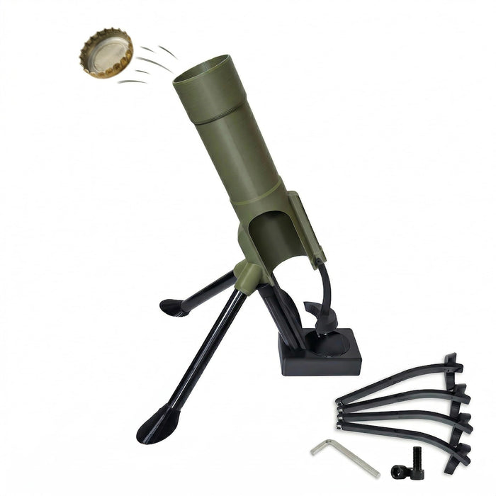 FKSWSQY Cap Mortar Bottle Opener - Tactical Beer Cap Launcher with Adjustable Arms for 12oz Bottles - Heavy Duty Military Bar Decor - Fun Gift for Men, Veterans, Dads
