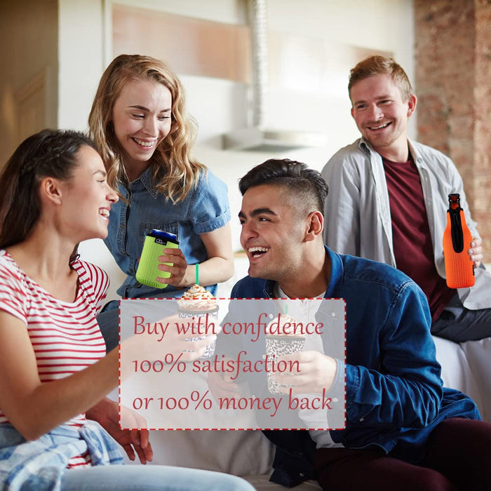 WK ieason 12oz Standard Can Sleeves Insulators Sleeves 12OZ Beer Bottle Jacket Sleeves Coolers Holder Non-slip Neoprene(Black)