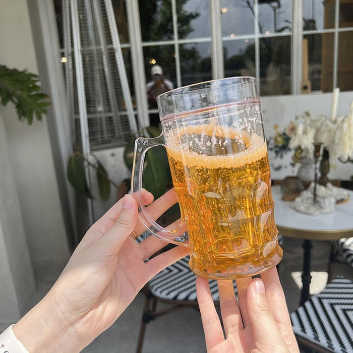 Fake Beer Mug, 400ml Large Capacity Double Layer Prank Cup, Realistic Novelty Drinking Glass for Party Gag Gifts, Home Bar Decor