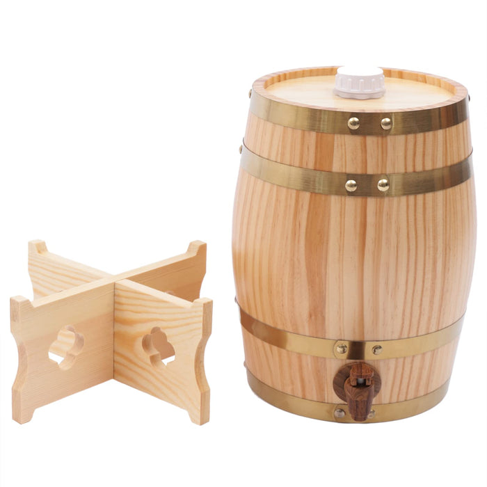 KONKENIE 5L Wooden Wine Barrel with Faucet Oak Aging Barrel Rum Liquor Brandy Whiskey Beer Dispenser Beverage Storage Container Whiskey Barrel for Home Bar Cellar Hotel (5L)