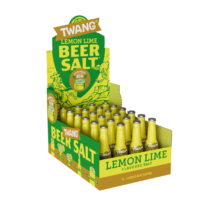 Twang Flavored Beer Salt Seasoning, Lemon Lime, Toppings for Beer, Hard Seltzers, Canned Cocktails and More, 1.4 Ounce (Pack of 24)