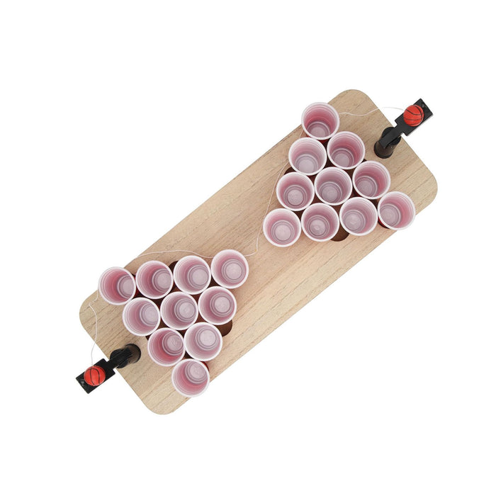 Hamwesh Beer Pong Table Mat, with Wooden Board and 20PCS Cups for Adult Party Games
