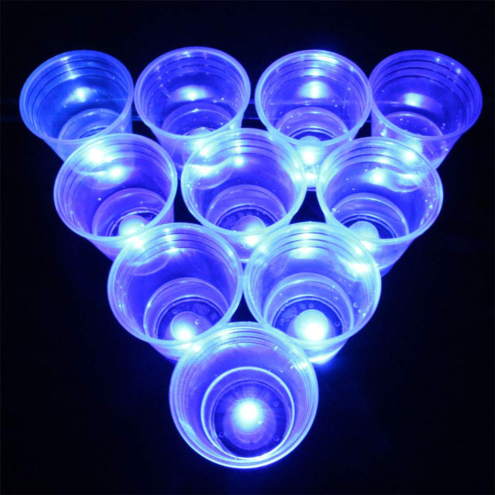 Six Senses Media The Dark Beer Pong Set,Beer Pong Party Cup Set, LED Beer Pong Cups and Glow-in-The-Dark Balls,22 Set