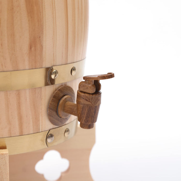 KONKENIE 5L Wooden Wine Barrel with Faucet Oak Aging Barrel Rum Liquor Brandy Whiskey Beer Dispenser Beverage Storage Container Whiskey Barrel for Home Bar Cellar Hotel (5L)