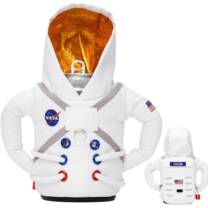 Puffin - The Space Suit Jacket - Insulated 12 oz and16 oz Can Cooler I Beer Bottle & Soda Can Insulator, Keep Drinks and Beverages Cold (White 2025)