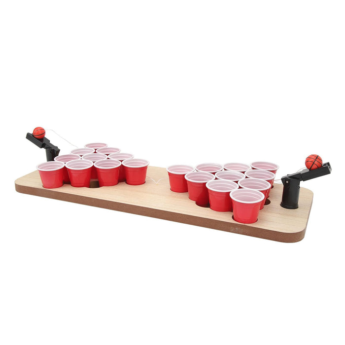 Hamwesh Beer Pong Table Mat, with Wooden Board and 20PCS Cups for Adult Party Games