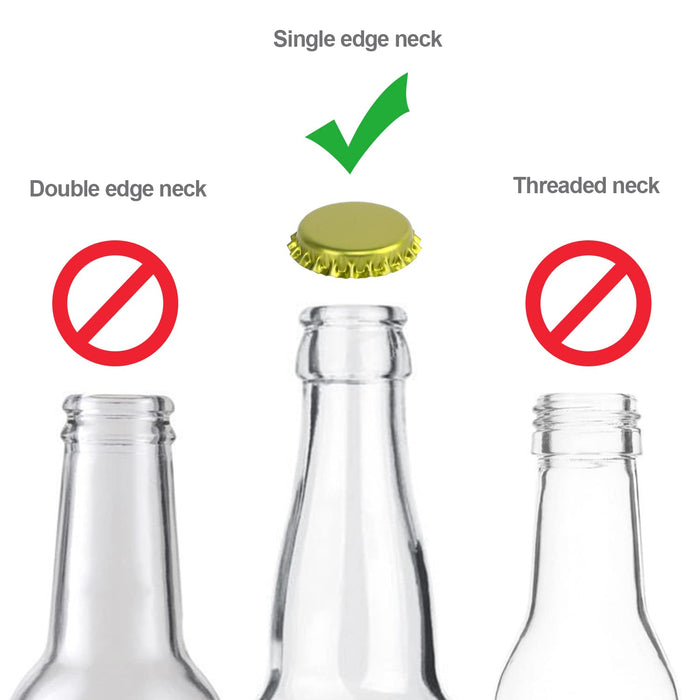 Brewland Beer Bottle Capper and Caps Kit, Crown Bottle Cappers Tool With Magnet for Bottle Capping, Red Baron Home Brew Hand Bottles Capper with 150 Crown Caps for Bottling (Beer Bottle Capper)
