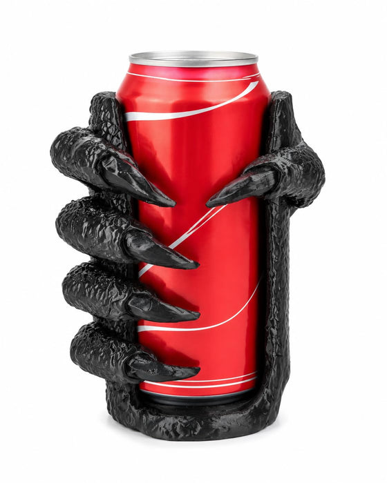 Gothic Claw Can Holder with Handle for 16 oz Tall Cans, 3D Printed Beverage Holder for Energy Drinks, Soda and Beer, Black
