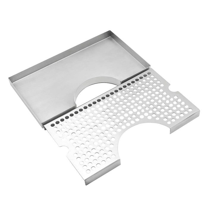Barworks Kegerator Beer Drip Trays, Stainless Steel Keg Drip Tray with Non-Slip Rubber Pad, Premium Metal Beer Tower Drip Pan for Home Bar Mini Fridge without Drain