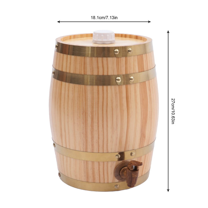 KONKENIE 5L Wooden Wine Barrel with Faucet Oak Aging Barrel Rum Liquor Brandy Whiskey Beer Dispenser Beverage Storage Container Whiskey Barrel for Home Bar Cellar Hotel (5L)