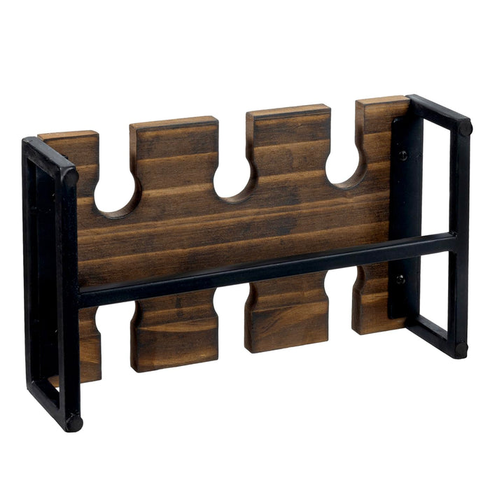 MyGift Urban Industrial Beer Whiskey Flight Board Tasting Set Includes Solid Burnt Wood and Black Metal Server Tray and 6 Small Snifter Sipping Glasses, Margarita, and Wine Tasting Flight Sampler