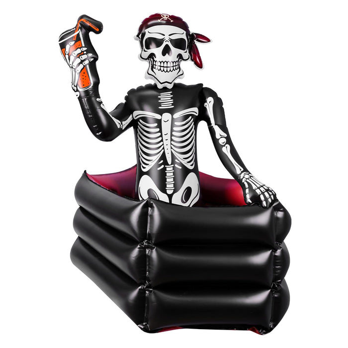 39 Inch Halloween Inflatable Decorations Skeleton Drink Cooler, Large Capacity Ice Bucket for Drinks, Halloween Party Supplies for Indoor Outdoor Garden Lawn Yard Decorations