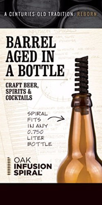 2 Pack - Barrel Aged in a Bottle Oak Infusion Spiral. Barrel Age Your Whiskey