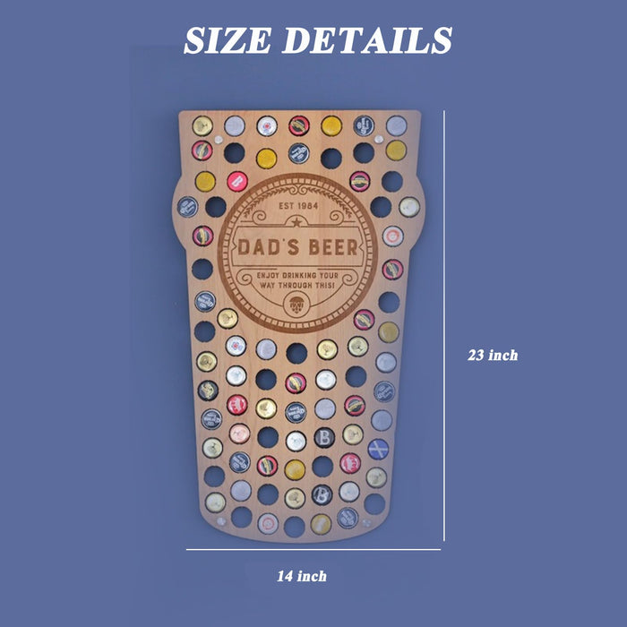Customized Beer Cap Holder - Personalized Wine Bottle Cap Wall Decor Display Art Map - Wall Mount Beer Cap Catcher - A Great Gift for Men, Father, Beer Lovers, and Collectors