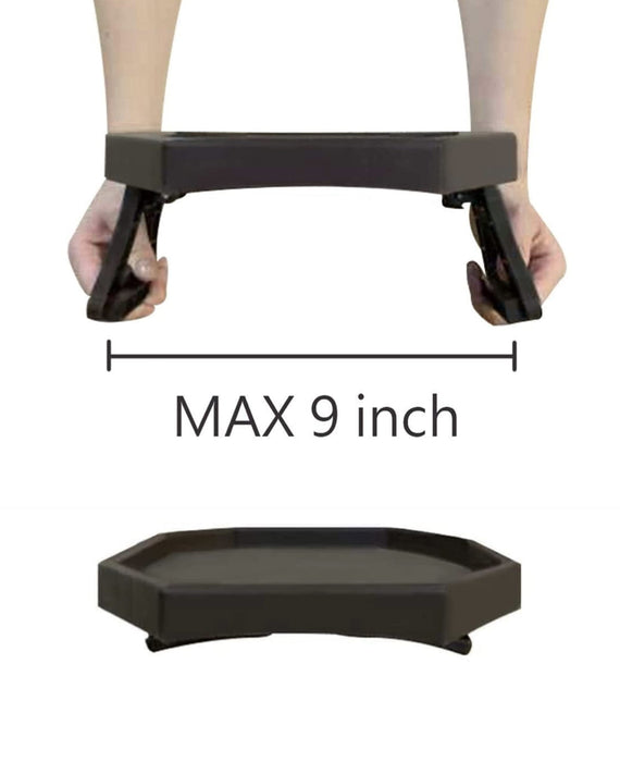 Sofa Arm Clip Table, Armrest Tray Table, Drinks/Remote Control/Snacks Holder … (Platic, Brown)
