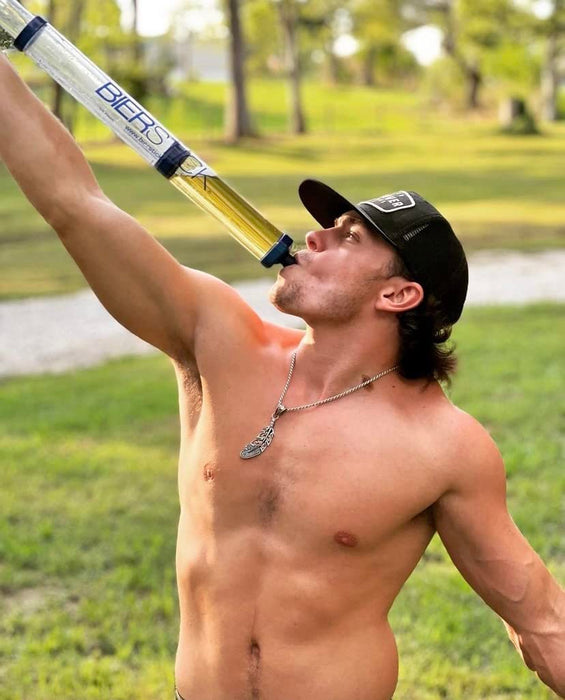 Beer Bong Bierstick 2.0 Syringe - College Gift Party Tool - Perfect for Tailgating, Spring Break, and Boat Parties - Funnel Holds 24oz with Removable Mouthpiece