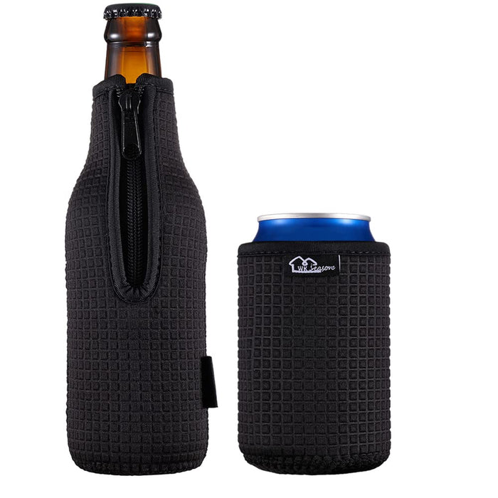 WK ieason 12oz Standard Can Sleeves Insulators Sleeves 12OZ Beer Bottle Jacket Sleeves Coolers Holder Non-slip Neoprene(Black)