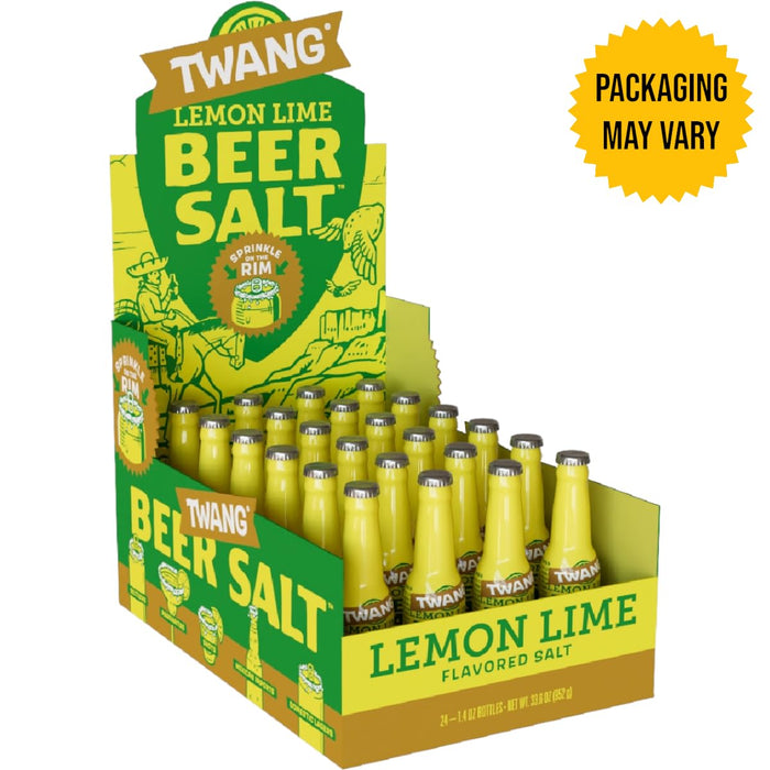 Twang Flavored Beer Salt Seasoning, Lemon Lime, Toppings for Beer, Hard Seltzers, Canned Cocktails and More, 1.4 Ounce (Pack of 24)