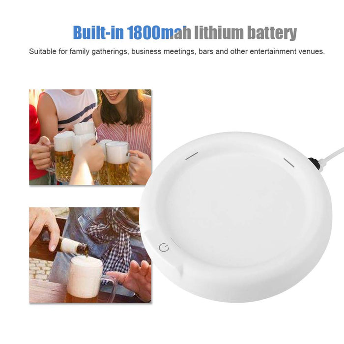 V BESTLIFE Ultrasonic Beer Foamer Machine, 3.7V 110KHZ USB Ultrasonic Beer Bubbler Maker with Built-in 1800mah Lithium Battery for Family Gatherings, Business Meetings, Bars