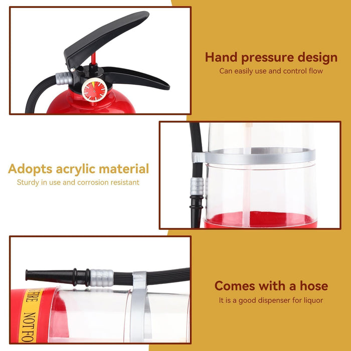 2L Whiskey Decanter, Portable Fire Extinguisher Container Funny Beer Dispenser for Home Party Beer Dispenser Barrels Bar Beverage Liquor Rack Machine for Wine Spirits Drinks