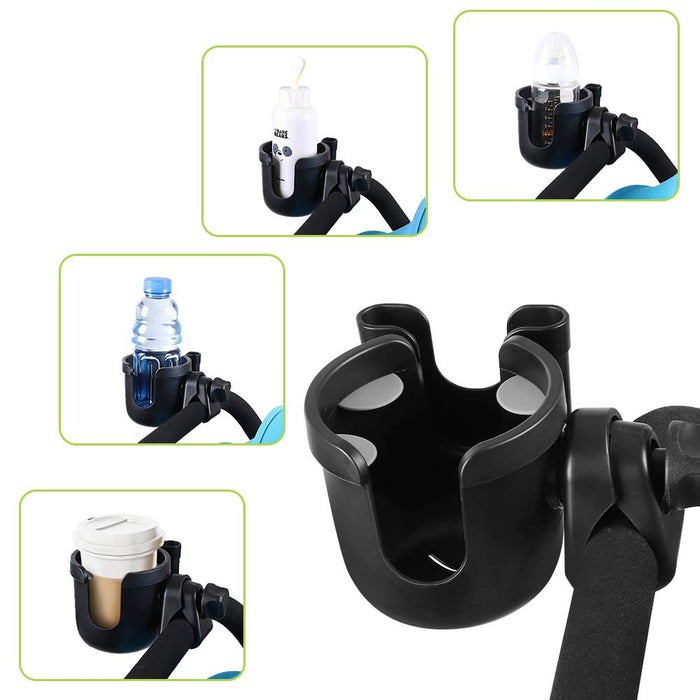 Accmor Stroller Cup Holder with Phone Holder, Bike Cup Holder, Universal Cup Holder for Uppababy Nuna Doona Strollers, 2-in-1 Cup Holder for Walker, Wheelchair, Scooter