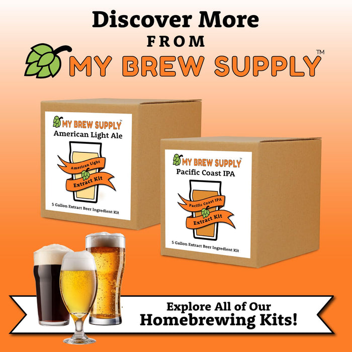 My Brew Supply Hazy IPA Extract Kit | Pale Dry Malt Extract | Flaked Wheat & Oats | Corn Sugar | Azacca & Mosaic Hops | English Ale Yeast | Priming Sugar | Bottle Caps | 5 Gallon Yield