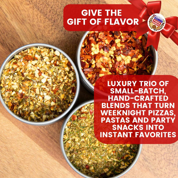 Gustus Vitae | Pizza Night Favorite Seasonings Gift Set of 3 | Variety Pack